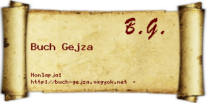 Buch Gejza névjegykártya